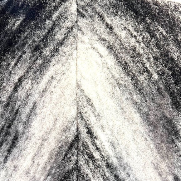 Virgin Wool Blend Black and White Contemporary Winter Cocoon Coat Sz Medium 8 - Picture 8 of 11